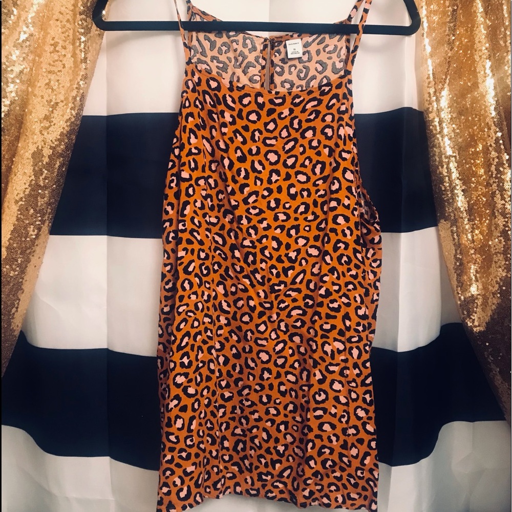 Old Navy Mustard/orange cheetah print top
